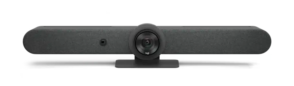 Black Logitech Rally Bar.