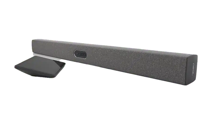 Gray Neat Bar Pro with a touchscreen controller.