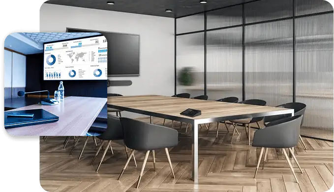 presentation room av installation